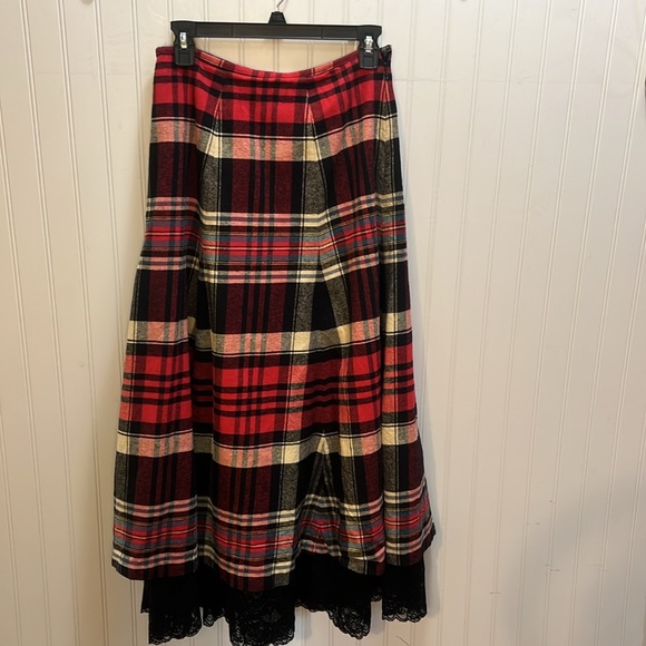 J Peterman Flannel and Lace Maxi Skirt Size 4 - Picture 12 of 12